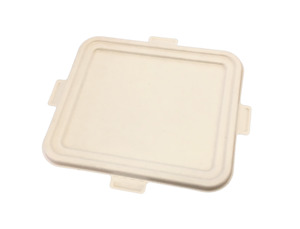 Plate: 3 Compartment Sugarcane Lunch Box Lid - Natural