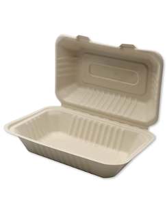 Food Containers: 1100ml Sugarcane Clamshell