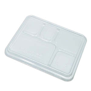 Plates Trays: 5 Comp PET Tray Lid - Clear