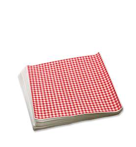 Paper Bags: Grease Proof Paper - Red Checkered
