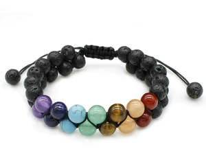 Crystal Therapy: Natural Lava Rock Stone Beads Bracelet