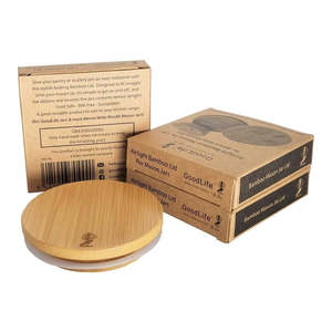 Milk Yoghurt Cheese: Airtight Bamboo lid for 86mm wide glass jars