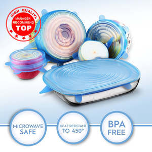 6 pack of silicone stretch lids $20