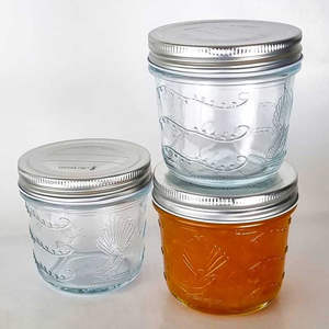 Preserving Canning Fermenting: 250ml Glass jar with metal screw top lid (Set of 3, 6 or 12) from $15.65