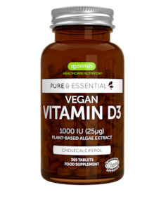 Hormonal Health: Vegan Vitamin D3 1000iu Cholecalciferol, Algae Extract, 12 month supply