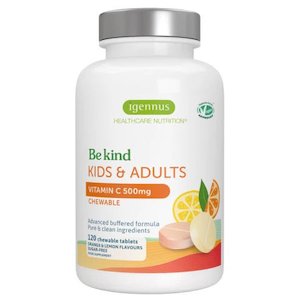 Immunity: Vitamin C Sugar-Free Chewable 500mg, Kids & Adults, Orange & Lemon Flavours, 120 Tablets
