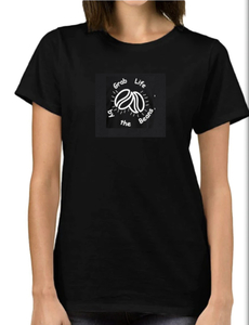 Naughty Bean Tee Shirt Ladies – Grab Life by the Beans – Naughty Bean Coffee