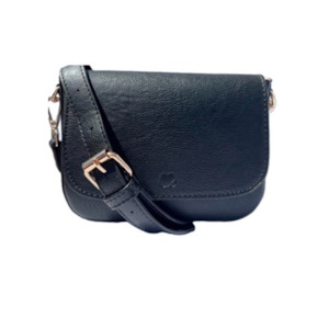 Accessories: Crossbody Saddle Bag Black