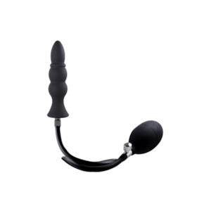 Anal Toys: Strafe Silicone Inflatable Butt Plug Black 9A