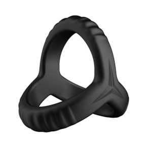 His: F-59: Tri Cock & Ball Ring - Black