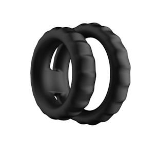 His: F-43: Tiered Cock & Ball Ring - Black