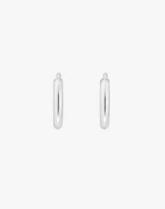 Earrings: Classic Huggies in White Gold