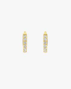 Earrings: Classic Diamond Huggies in Yellow Gold