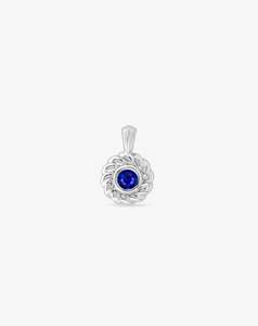 Necklaces: Sapphire Darling Knots Pendant in White Gold