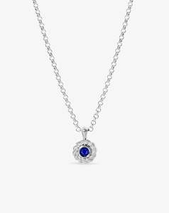 Necklaces: Sapphire Darling Knots Necklace White Gold