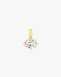 Necklaces: Boussole Pendant in Yellow Gold - Oval Diamond