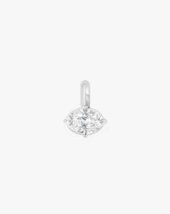 Necklaces: Boussole Pendant in White Gold - Oval Diamond