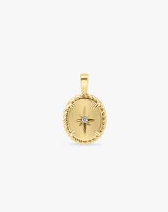 Necklaces: Knots Pendant in Yellow Gold - Star Set Diamond