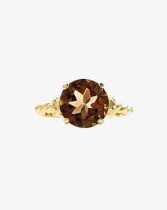 Rings: Smoky Quartz Knots Ring Yellow Gold