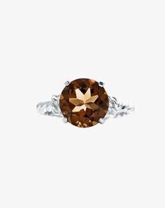 Smoky Quartz Knots Ring White Gold