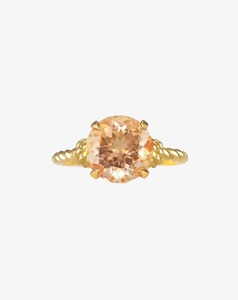 Rings: Peach Morganite Knots Ring Yellow Gold