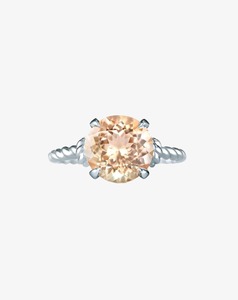 Rings: Peach Morganite Knots Ring White Gold