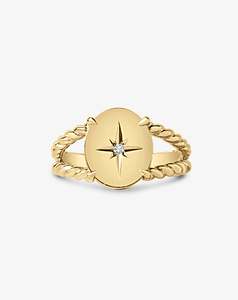 Rings: Knots Star Set Signet Ring