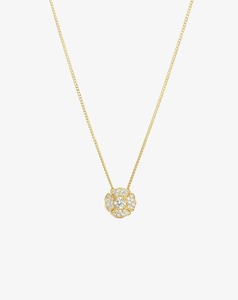Romeo Flower: Romeo Flower Petit Pavé Necklace Yellow Gold