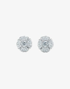 Romeo Flower: Romeo Flower Petit Pavé Earrings White Gold