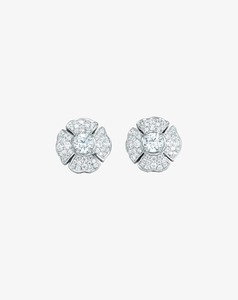 Romeo Flower Grand Pavé Earrings White Gold