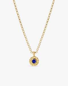Knots Collection: Sapphire Darling Knots Necklace Yellow Gold