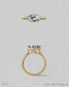 Solitaire Rings: East West Marquise