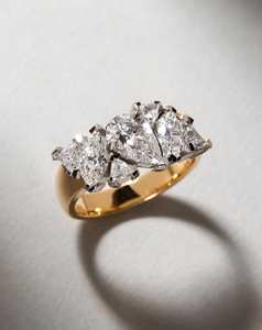 Wide Fancy Cut Cluster Ring