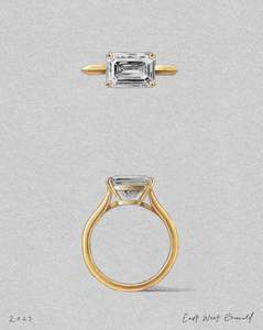 Solitaire Rings: East West Emerald