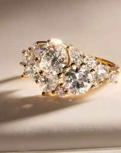 Wide Diamond Cluster Ring