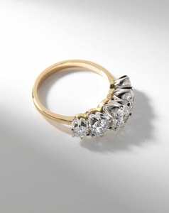 Bespoke Collection: Two Tone Graduated Five Stone Diamond Ring