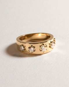 Bespoke Collection: Wide Tapered Five Stone Diamond Set Ring