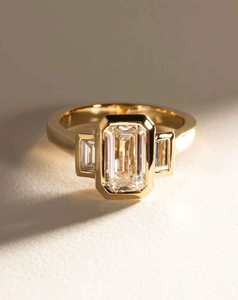 Bespoke Collection: Step Cut Diamond Three Stone Ring
