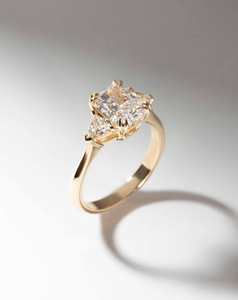 Bespoke Collection: Radiant Diamond with Trillion Side Diamonds