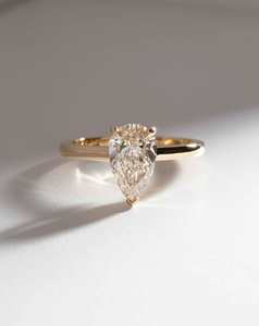 Bespoke Collection: Pear Cut Champagne Diamond Solitaire