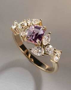 Bespoke Collection: Pink Sapphire Radiant Cut Cluster