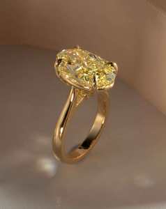 Oval Cut Yellow Diamond Solitaire