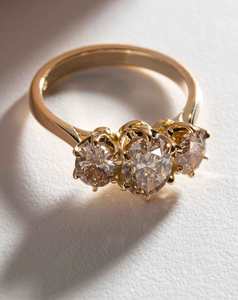 Bespoke Collection: Oval Champagne Diamond Three Stone
