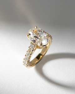 Bespoke Collection: Oval Solitaire with Asscher Cut Diamond Band