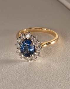 Bespoke Collection: Oval Sapphire with Diamond Halo