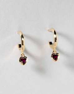 Bespoke Earrings: Heart Shaped Ruby Drop Earrings