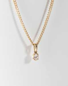 Oval Yellow Gold Diamond Necklace