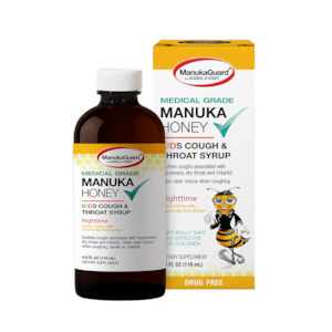 Kids Nighttime Cough & Throat Syrup, Mānuka Honey