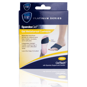 Gel Tech: Platinum Series Spandex Gel Metatarsal Cushion For Sore Feet, Calluses, Arthritis