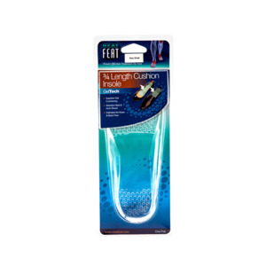 Gel 3/4 Length Cushion Insole Shock absorption to the Heel and Arch of the Foot